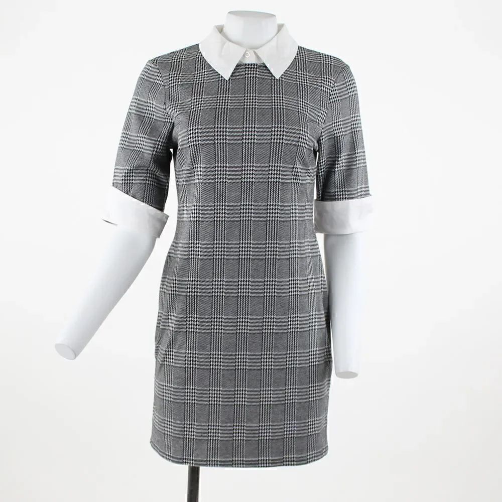 Kingston Grey Printed Contrast-Trim Bodycon Dress